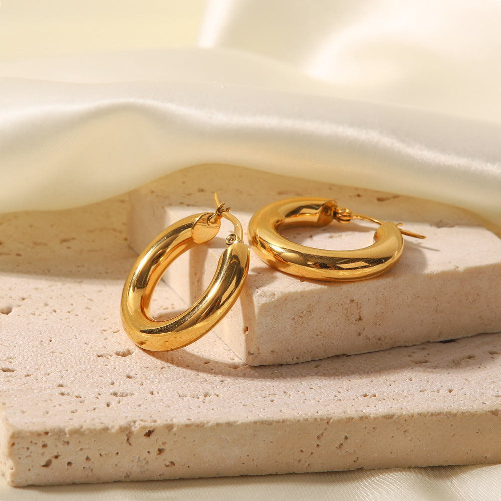 French circle earrings